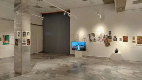 Exposition at the House of Humour and Satire in Gabrovo, Bulgaria. Stock Footage 260694953