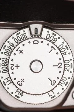 Exposure compensation dial on camera Foto stock
