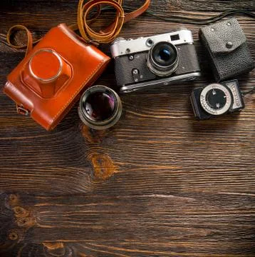 Exposure meter and retro camera 库存照片