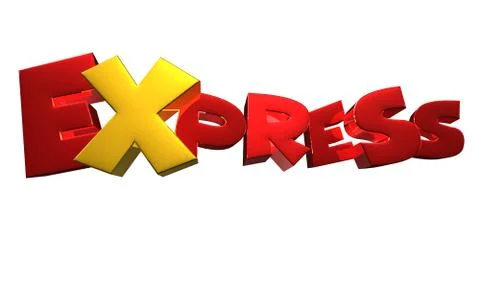 EXPRESS 3D.With Clipping Path. Stock Illustration