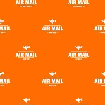 Express air mail pattern vector orange 库存插图