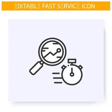 Express audit line icon. Editable illustration Stock Illustration