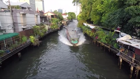 Express Boat, Chao Phraya River Khlong, Thonburi, Bangkok, Thailand Vídeos de archivo 290026206