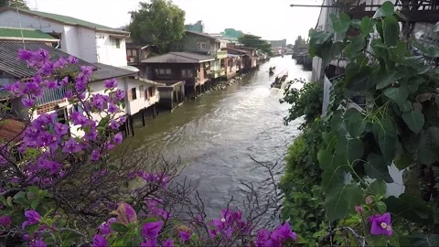 Express Boat, Chao Phraya River Khlong, Thonburi, Bangkok, Thailand Stock Footage 290172592