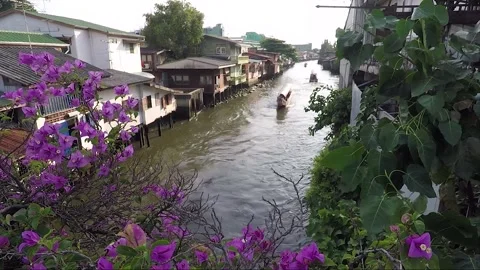 Express Boat, Chao Phraya River Khlong, Thonburi, Bangkok, Thailand Stock Footage 290173097