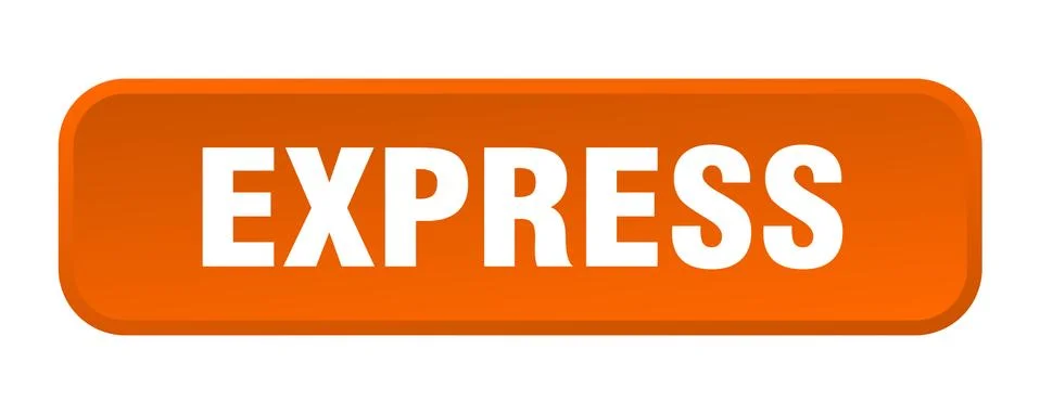 Express button. express square 3d push button Illustrazione stock