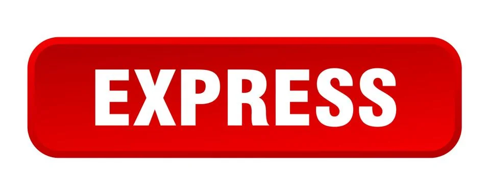 Express button. express square 3d push button Stock Illustration