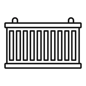 Express cargo container icon, outline style Illustrazione stock