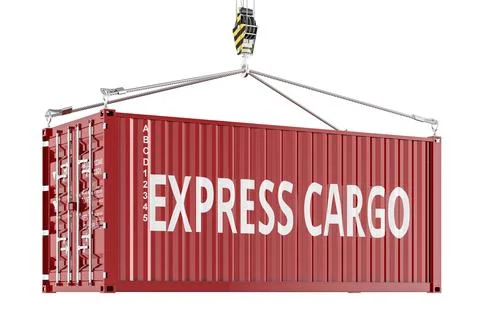 Express Cargo, shipping container. 3D rendering Stock Illustration