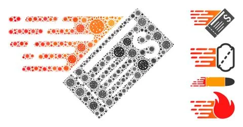Express Cheque Collage of Covid Virus Icons 스톡 일러스트