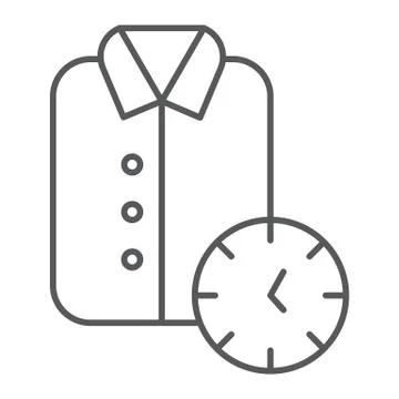 Express cleaning thin line icon, clean and service, shirt sign, vector graphics Illustrazione stock