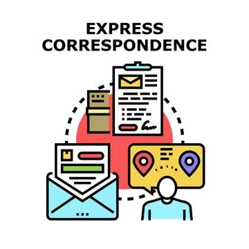 Express correspondence sending global delivery messages 스톡 일러스트