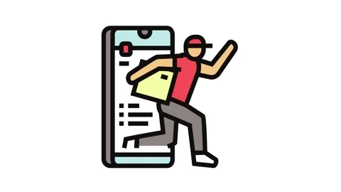 Express courier app color icon animation Stock Footage 326101029