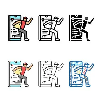 Express courier app color icon styles vector 库存插图