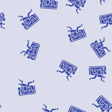 Express courier app glyph seamless pattern Stock Illustration