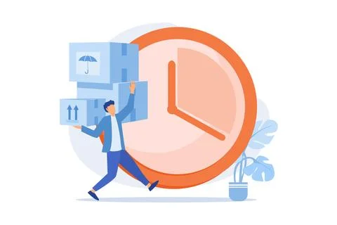 Express courier delivery. Professional postal service, cargo transportation.. Stock Illustration