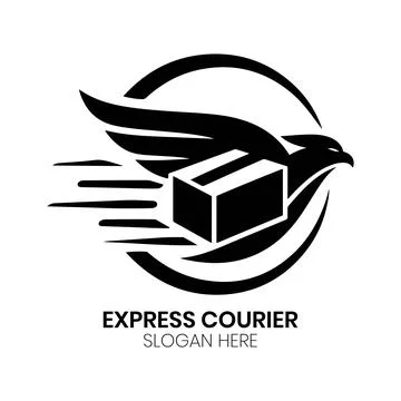 Express Courier Service Logo Delivery Stock Illustration