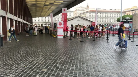 Express covid-19 testing for traveling in station Video stock 160914872