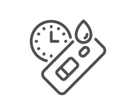 Express Covid test line icon. Coronavirus testing sign. Vector Illustrazione stock