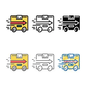 Express delivery color types icon vector Stock Illustration