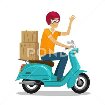 Express delivery icon concept scooter motorcycle vector image on  VectorStock