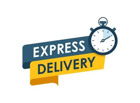 Express delivery icon in flat style. Fast shipping vector illustration on i.. Stock Illustration
