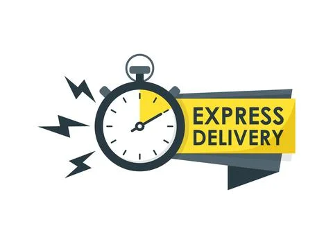 Express delivery icon in flat style. Fast shipping vector illustration on i.. Stock Illustration