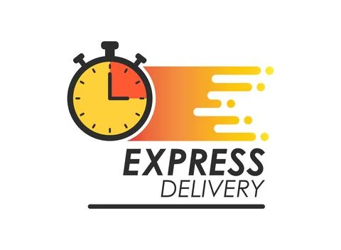 Express delivery icon in flat style. Fast shipping vector illustration on i.. Stock Illustration