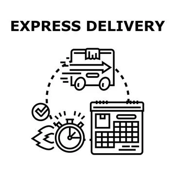 Express delivery logistics concept with fast shipping timing 库存插图