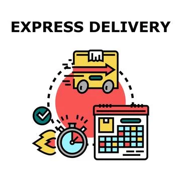 Express delivery logistics concept with fast shipping timing Stock Illustration