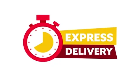 Express delivery logo animation with stopwatch on white and green screen Stock Footage 309522790