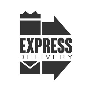Express delivery logo design template, black vector Illustration on a white Stock Illustration