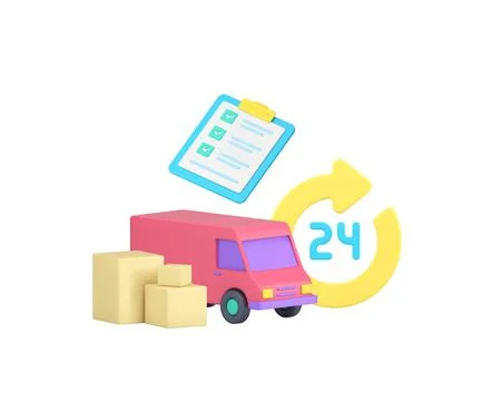 Express delivery moving always available service 3d icon realistic vector i.. Illustrazione stock