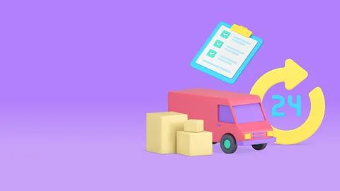 Express delivery moving always available service banner copy space vector ill Stockillustratie
