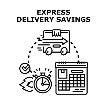 Express delivery savings concept with fast shipping service Stock Illustration