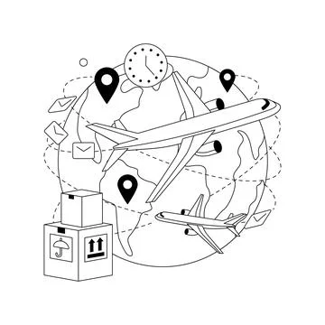 Express delivery service abstract concept vector illustration. Stock Illustration