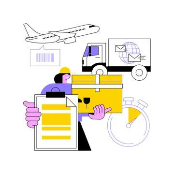 Express delivery service abstract concept vector illustration. Stock Illustration