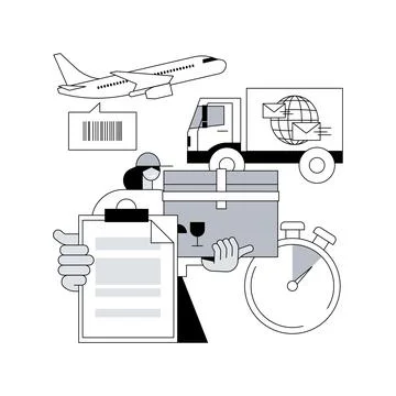 Express delivery service abstract concept vector illustration. Stock Illustration