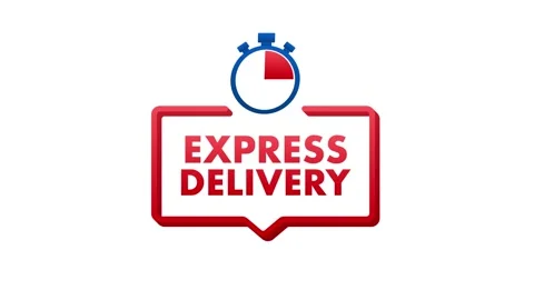 Express delivery service. Fast time delivery order with stopwatch. Motion Stock Footage 196875502