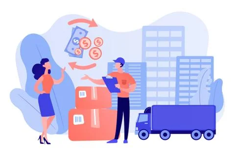 Express delivery service flat vector illustration Illustrazione stock