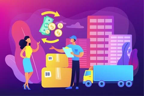Express delivery service flat vector illustration Stock Illustration