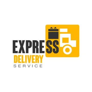 Express delivery service logo design template, vector Illustration on a white Stock Illustration