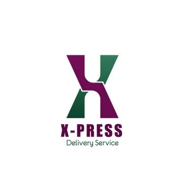 Express delivery service vector letter X icon 库存插图