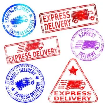 Express delivery stamps Stock Illustration
