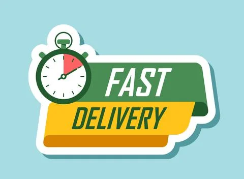 Express delivery sticker icon in flat style. Fast shipping vector illustrat.. 库存插图