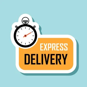 Express delivery sticker icon in flat style. Fast shipping vector illustrat.. Stock Illustration
