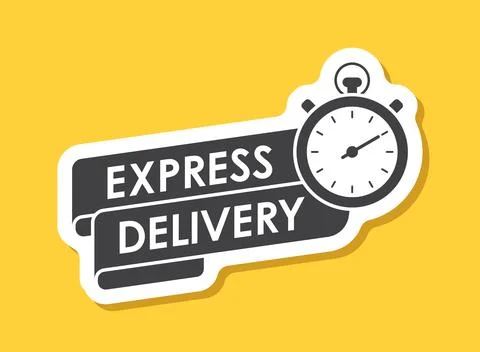 Express delivery sticker icon in flat style. Fast shipping vector illustrat.. Stock Illustration