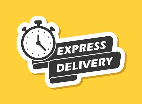 Express delivery sticker icon in flat style. Fast shipping vector illustrat.. Stock Illustration