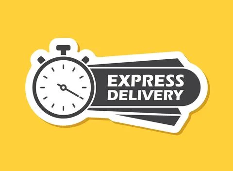 Express delivery sticker icon in flat style. Fast shipping vector illustrat.. Stock Illustration