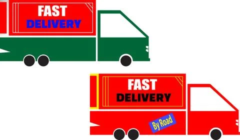 Express delivery truck label vector pack with shipping icons for ecommerce Stock-Illustration